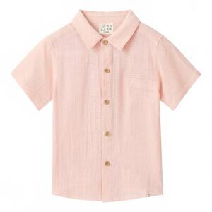 NEW ME & HENRY boys newport woven shirt in peach